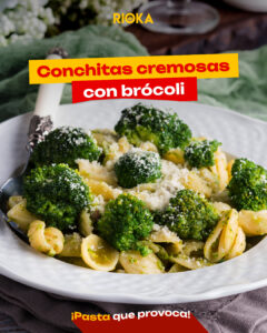 Conchitas con brócoli