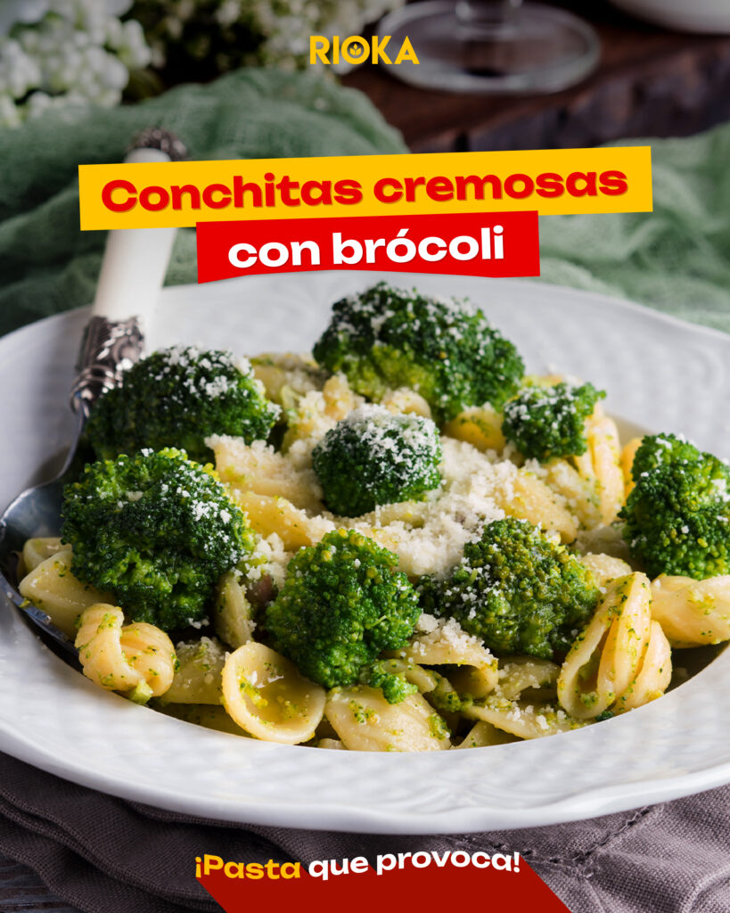 Conchitas con brócoli